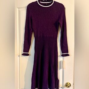 Nanette Lepore Glittering Purple Long Sleeve Dress
